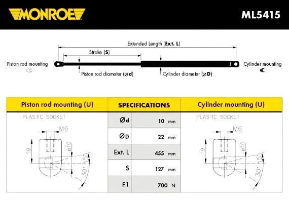 Амортизатор крышки багажника Monroe ML5415