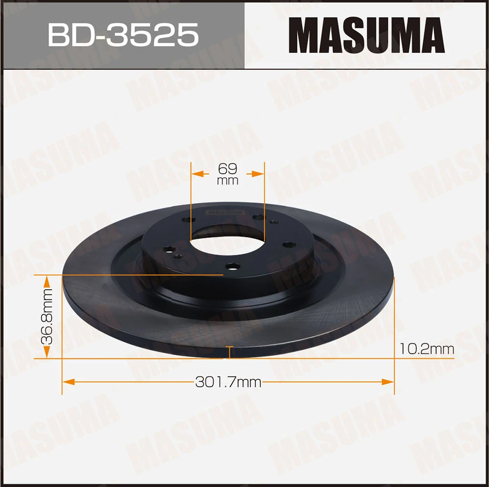 Диск тормозной задний Masuma BD-3525