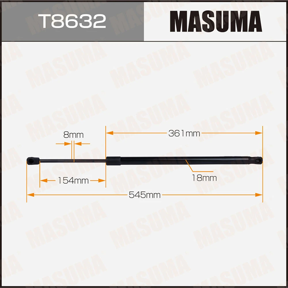 Упор газовый багажника L=545 mm Masuma T8632