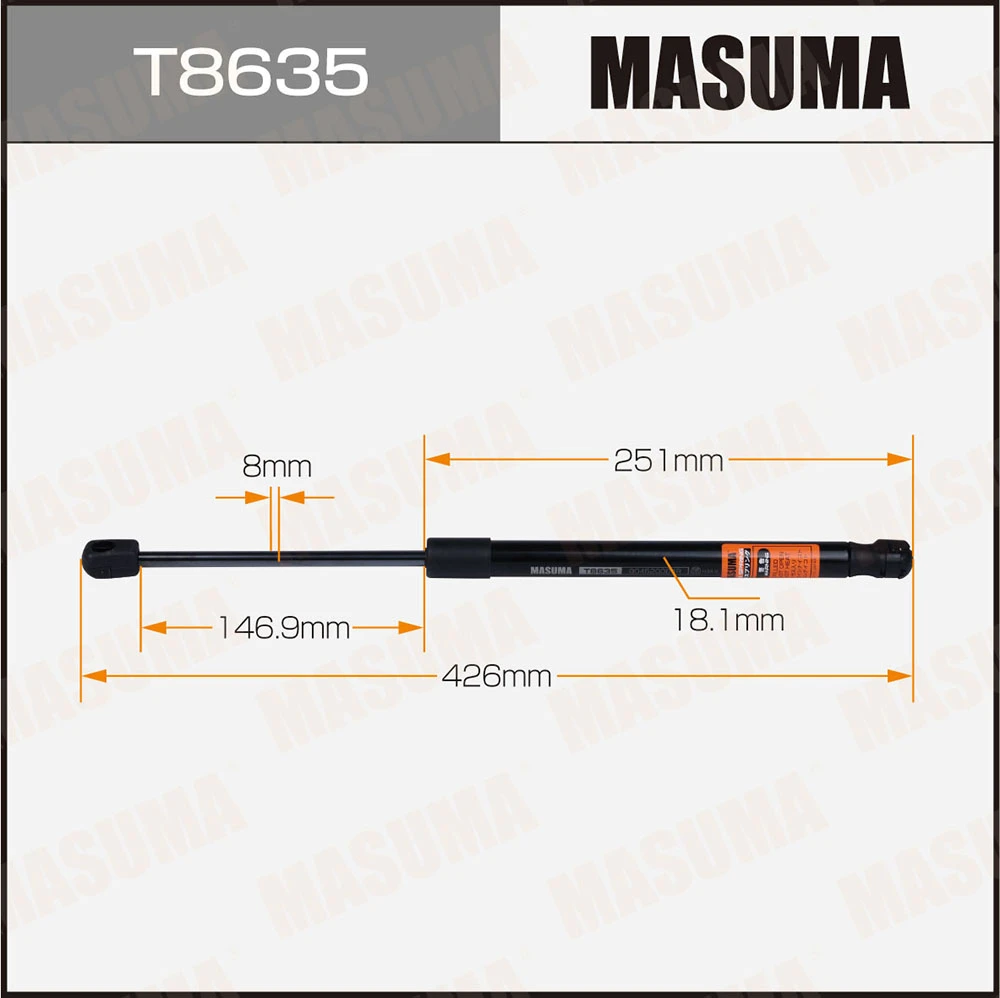 Упор газовый багажника L=426 mm Masuma T8635