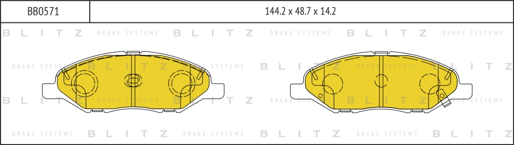 Колодки тормозные дисковые передние BLITZ BB0571