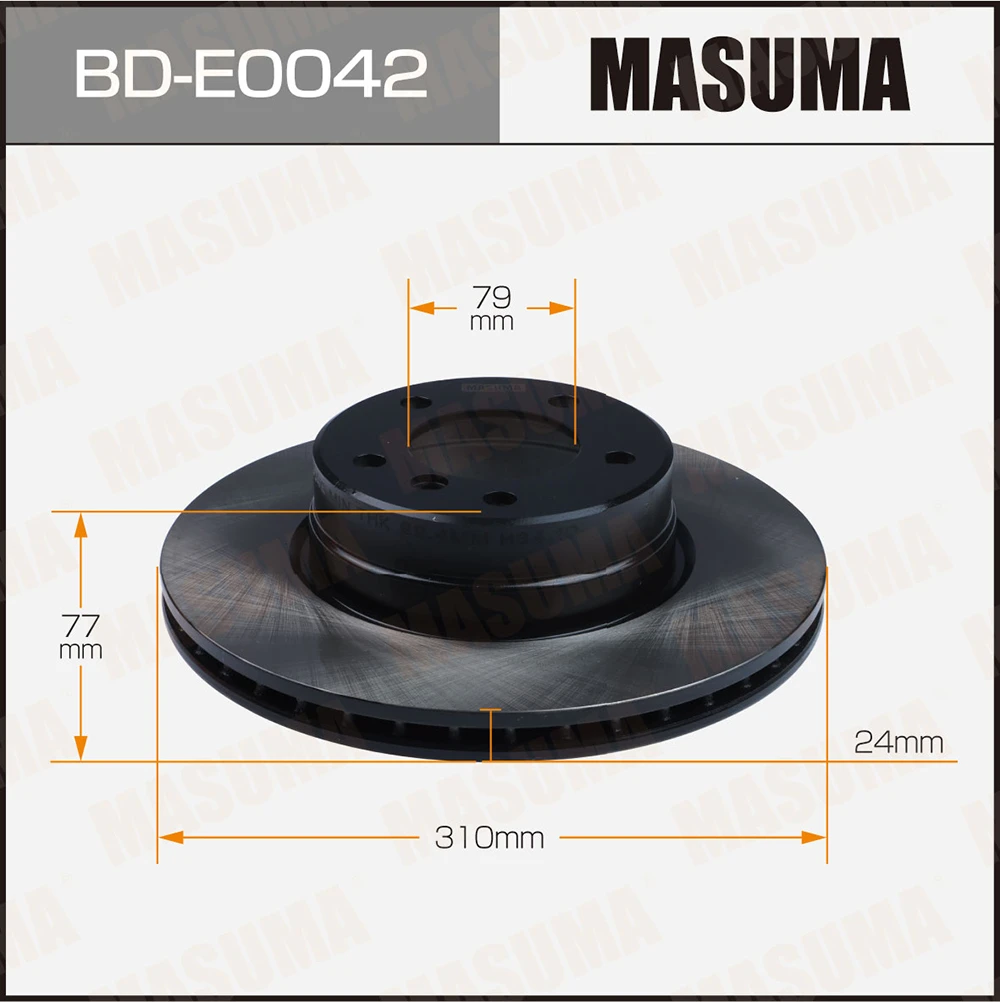 Диск тормозной передний Masuma BD-E0042