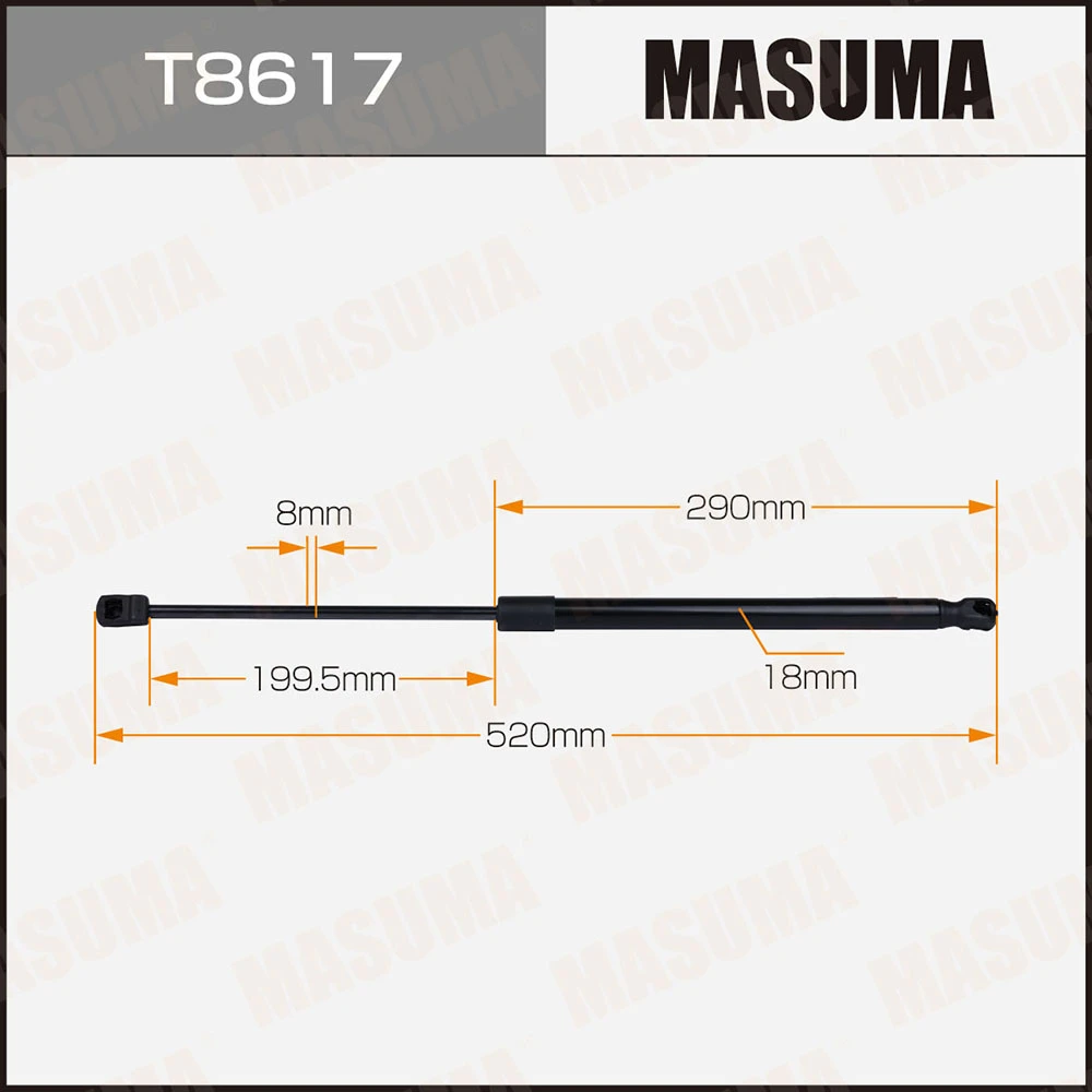 Упор газовый багажника L=520 mm Masuma T8617