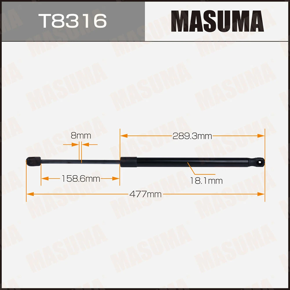 Упор газовый багажника L=477 mm Masuma T8316