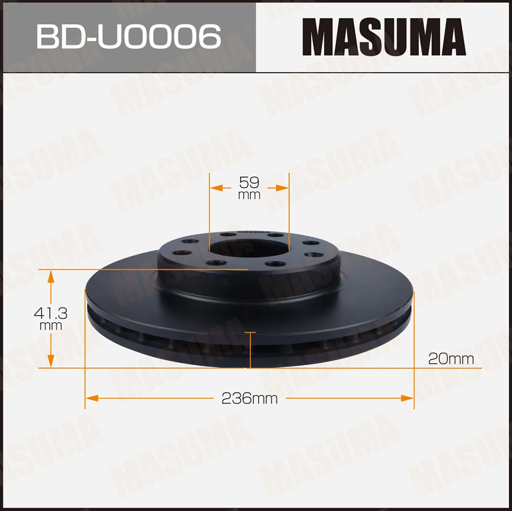 Диск тормозной передний Masuma BD-U0006