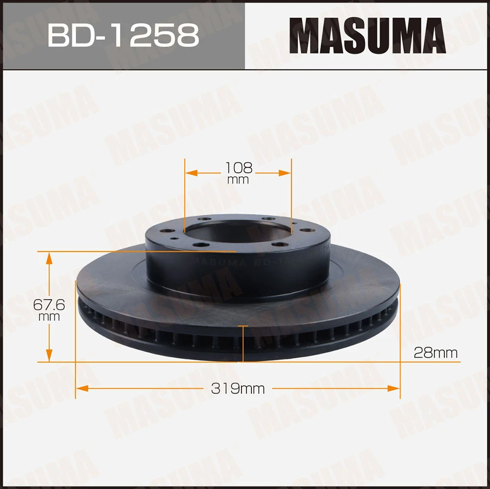 Диск тормозной передний Masuma BD-1258