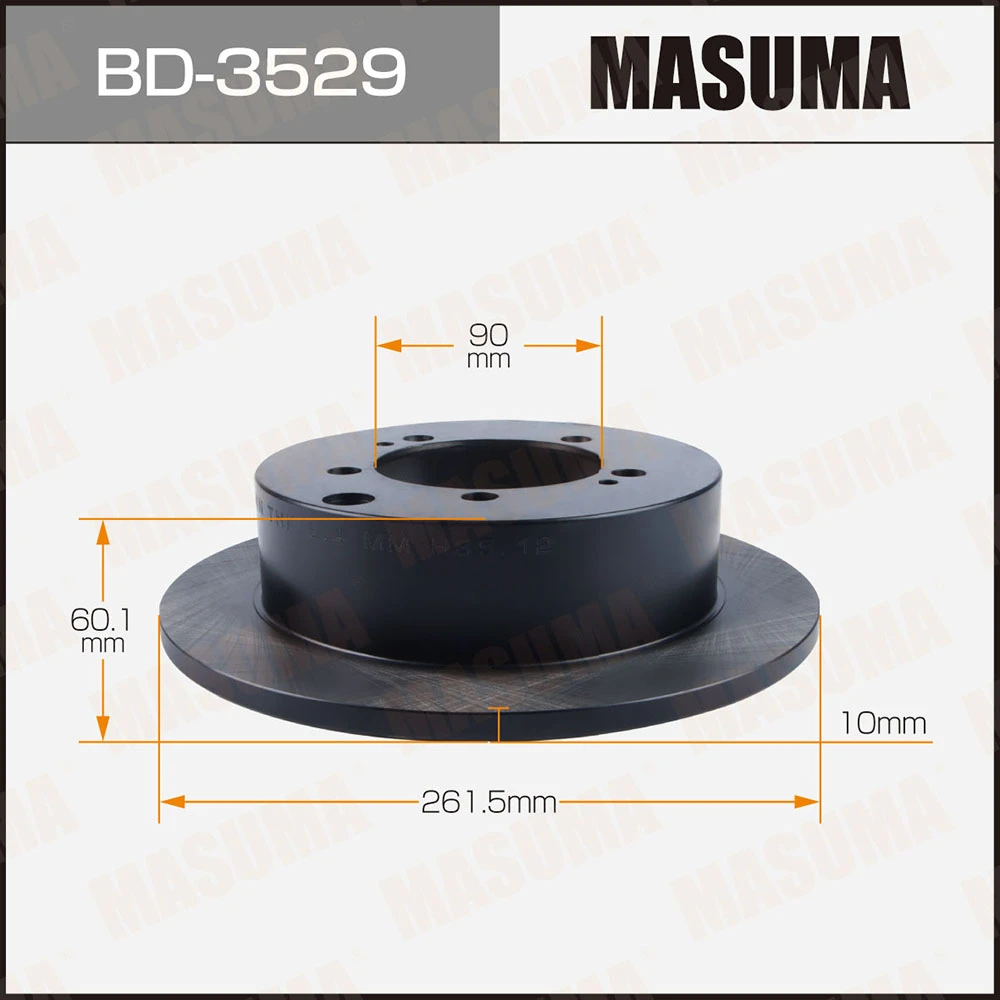 Диск тормозной задний Masuma BD-3529