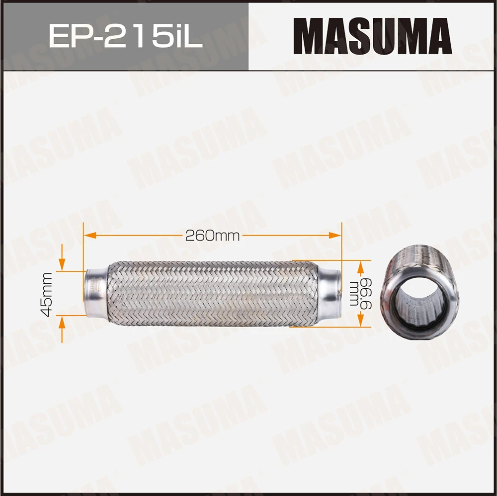 Гофра глушителя усиленная 3-х слойная interlock 45x260 Masuma EP-215iL