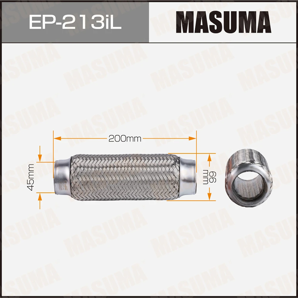 Гофра глушителя усиленная 3-х слойная interlock 45x200 Masuma EP-213iL