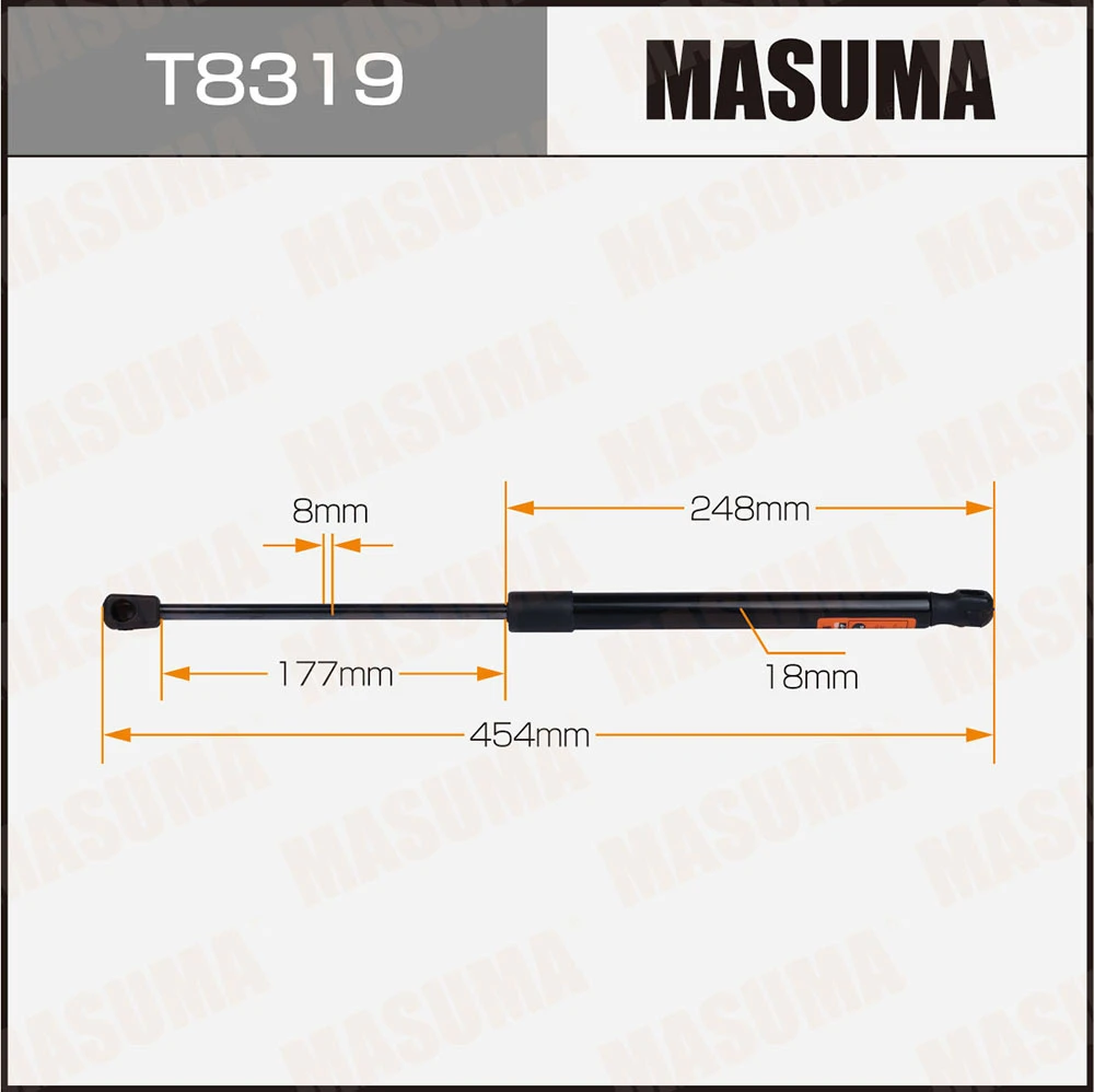 Упор газовый багажника L=454 mm Masuma T8319