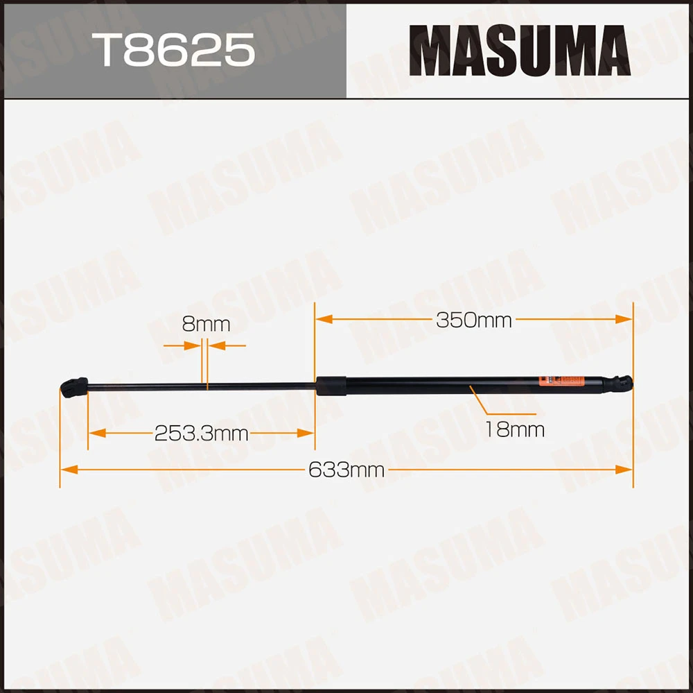 Упор газовый багажника L=633 mm Masuma T8625