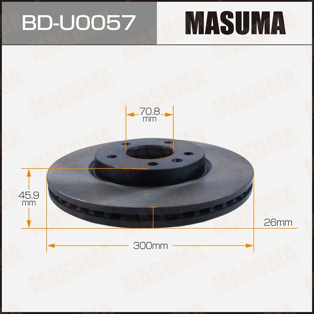 Диск тормозной передний Masuma BD-U0057