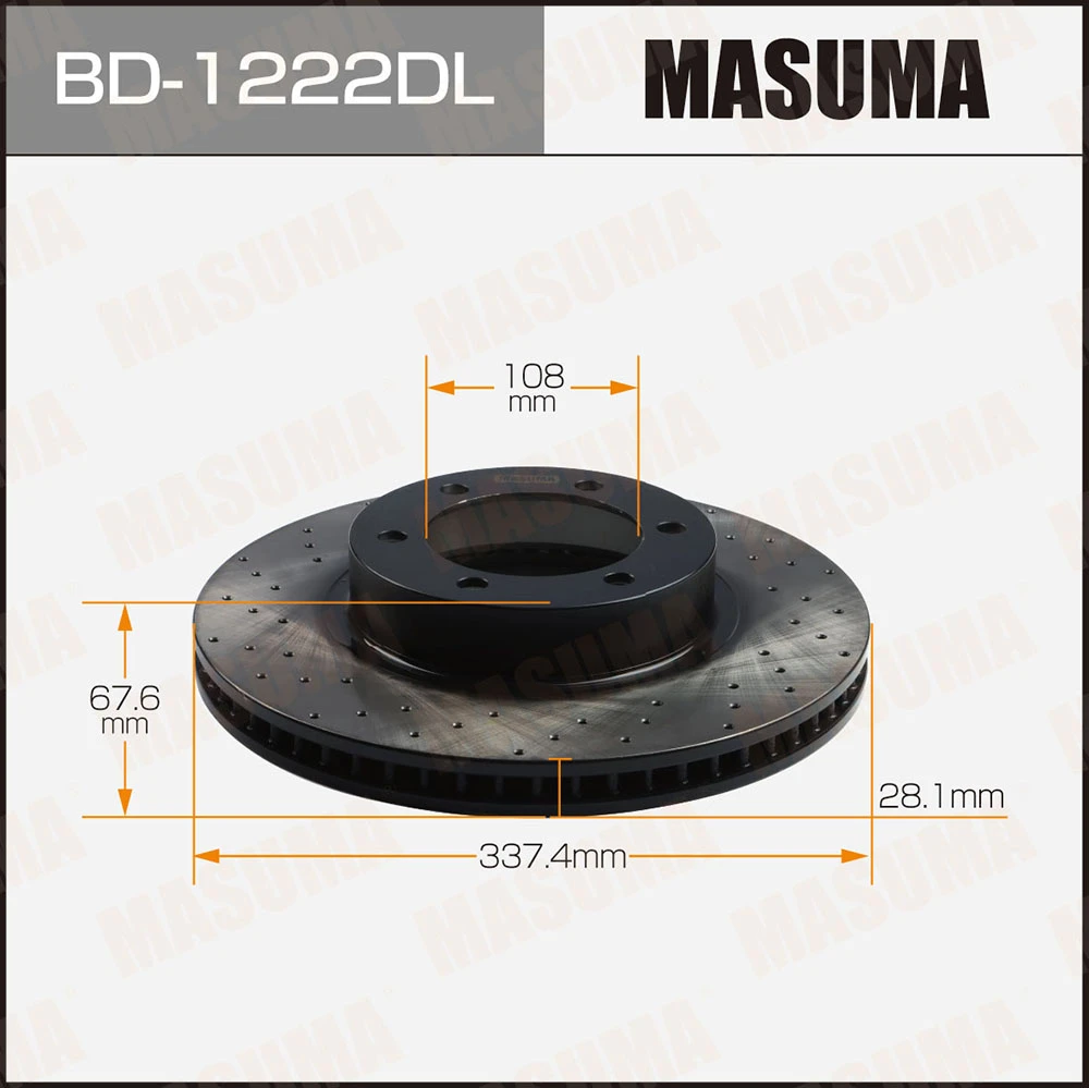 Диск тормозной передний левый перфорированный Masuma BD-1222DL