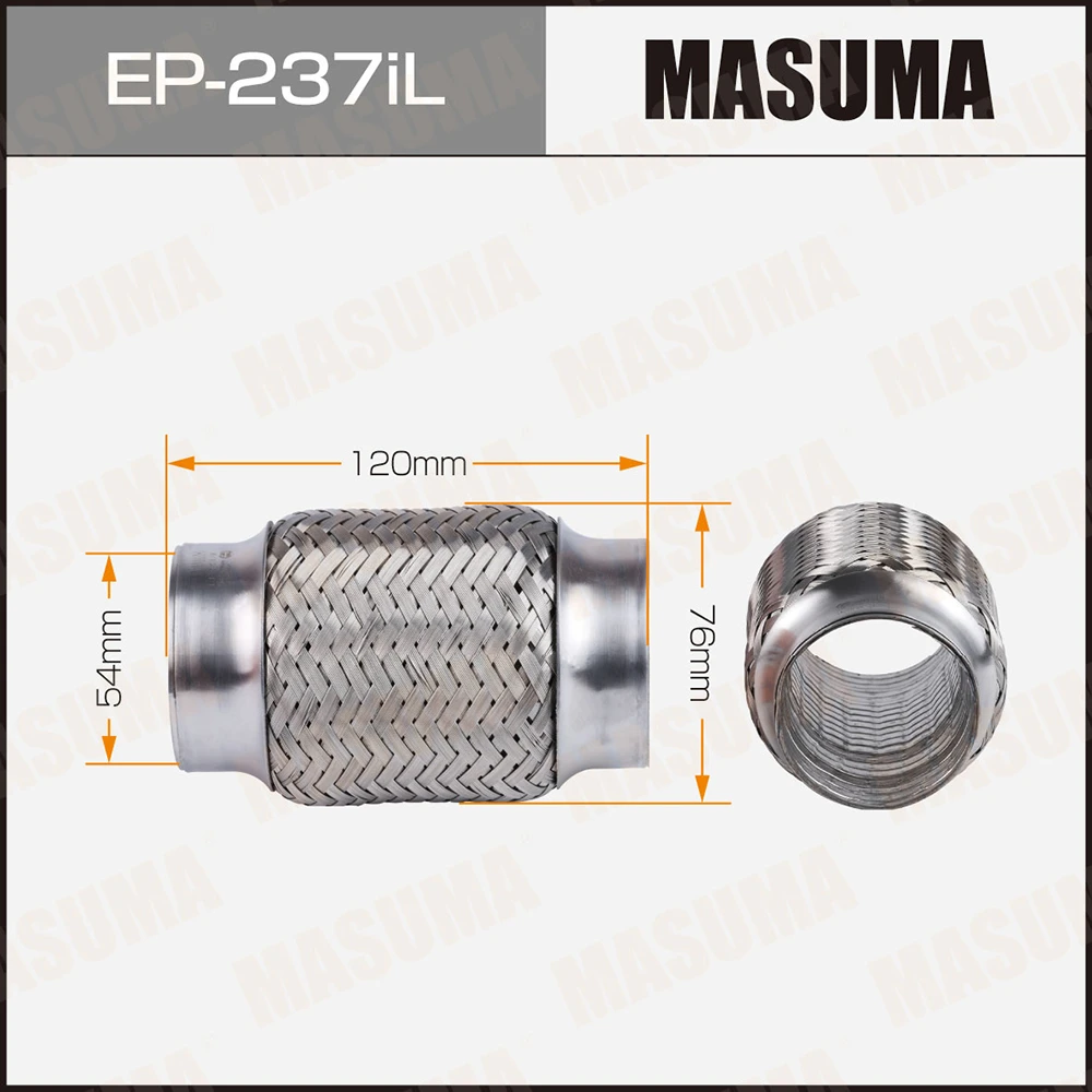 Гофра глушителя усиленная 3-х слойная interlock 54x120 Masuma EP-237iL