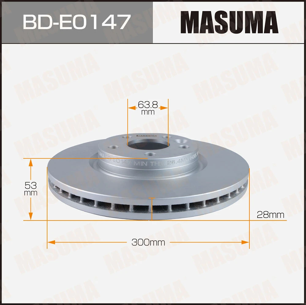 Диск тормозной передний Masuma BD-E0147