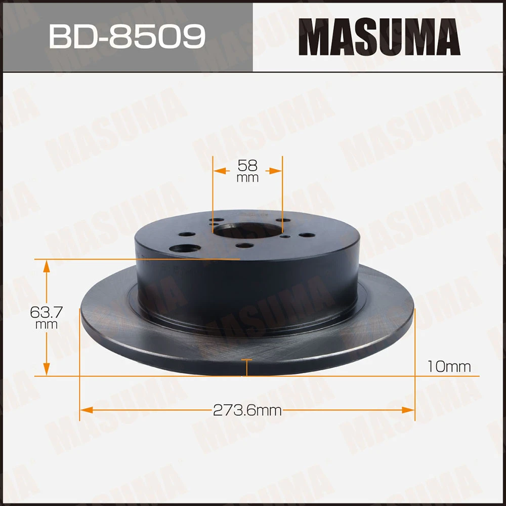 Диск тормозной задний Masuma BD-8509
