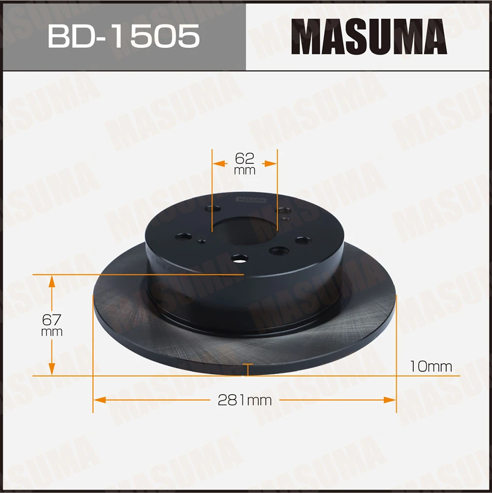 Диск тормозной задний Masuma BD-1505