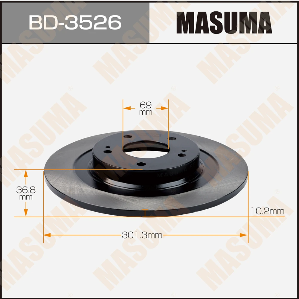 Диск тормозной задний Masuma BD-3526