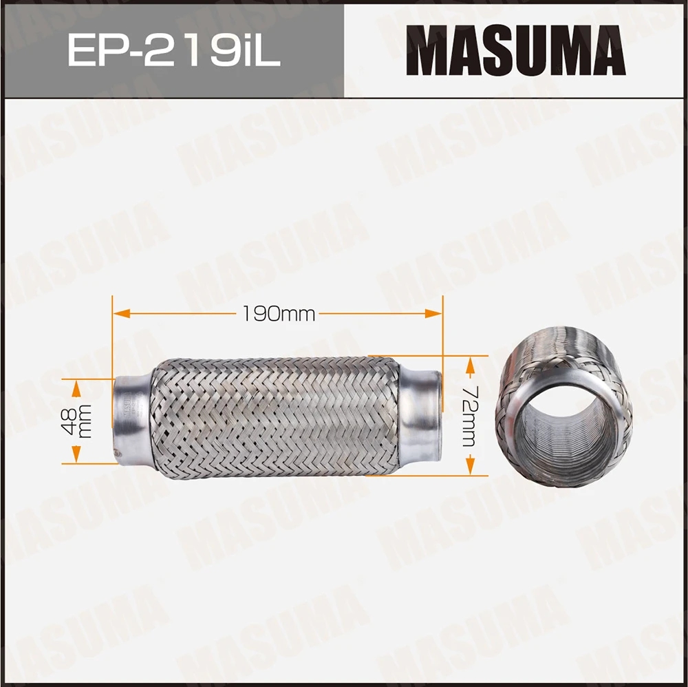 Гофра глушителя усиленная 3-х слойная interlock 48x190 Masuma EP-219iL