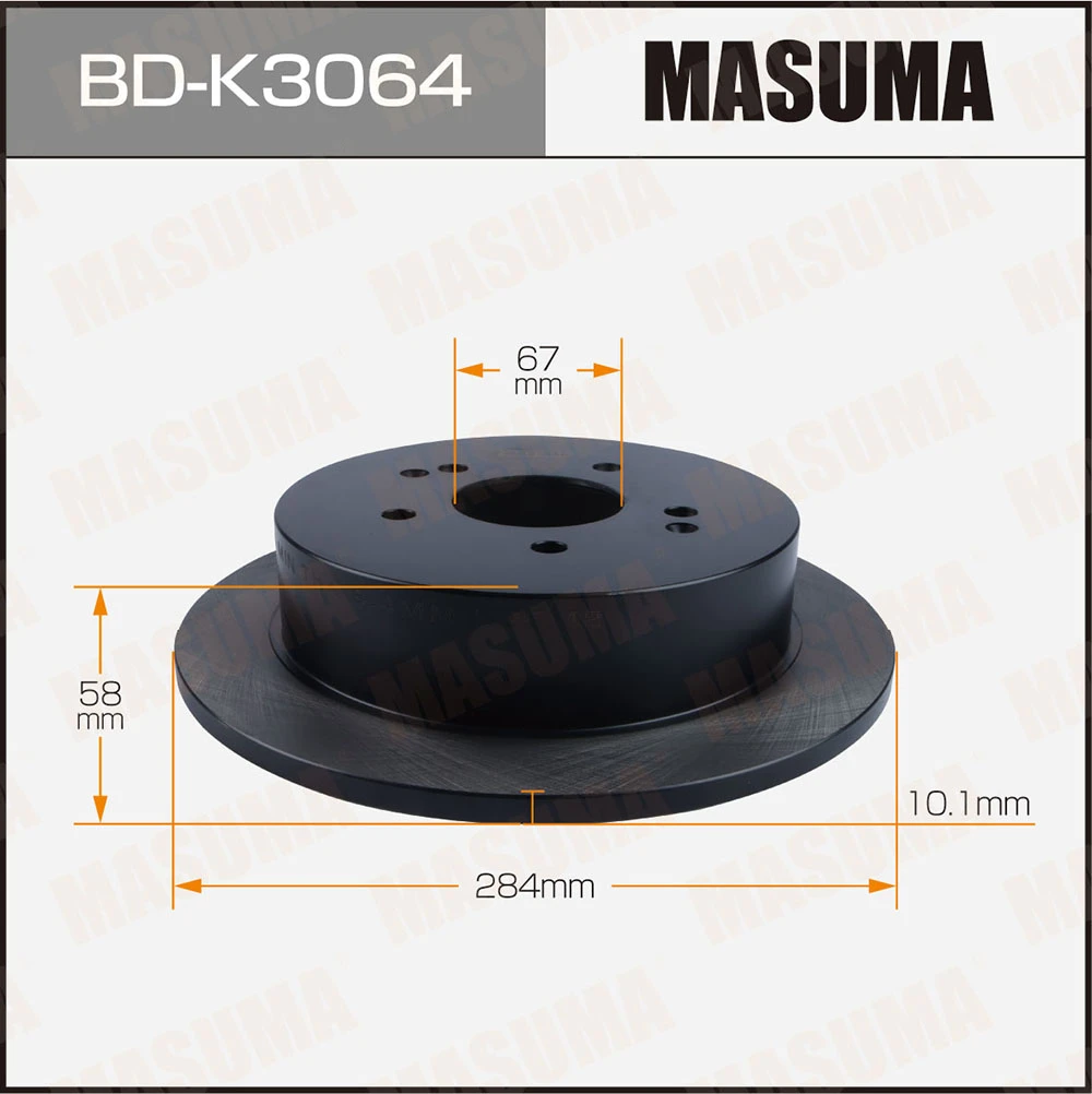 Диск тормозной задний Masuma BD-K3064