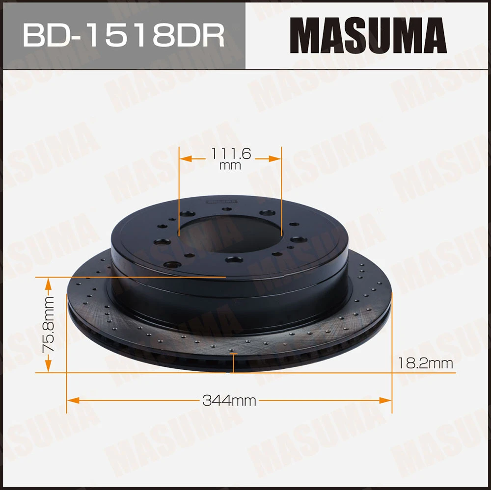 Диск тормозной задний правый перфорированный Masuma BD-1518DR
