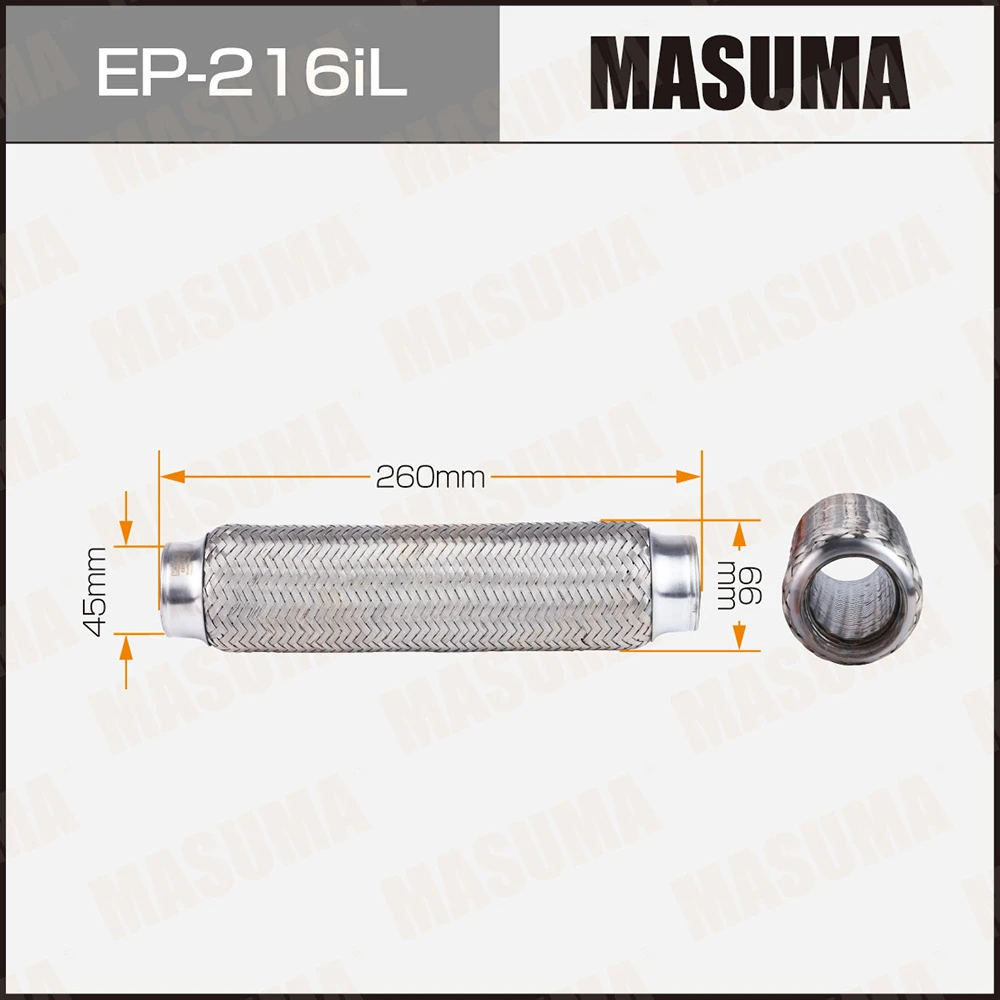 Гофра глушителя усиленная 3-х слойная interlock 45x280 Masuma EP-216iL
