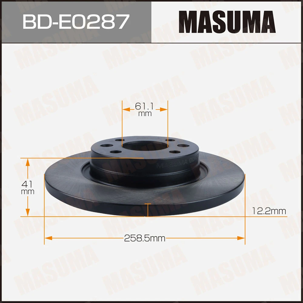 Диск тормозной передний Masuma BD-E0287