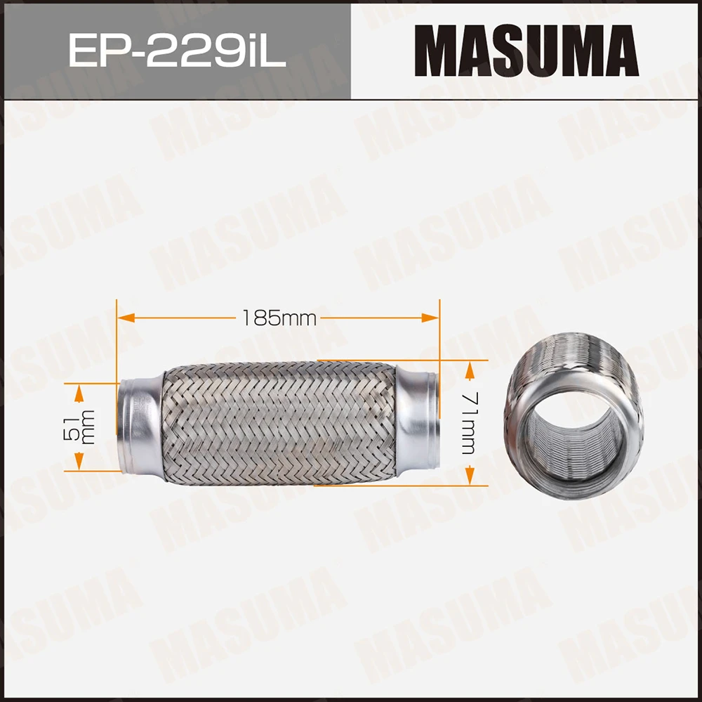 Гофра глушителя усиленная 3-х слойная interlock 51x185 Masuma EP-229iL