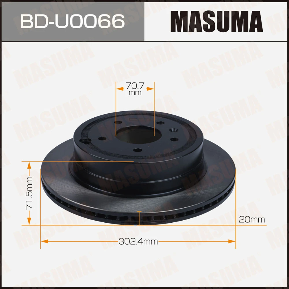 Диск тормозной задний Masuma BD-U0066