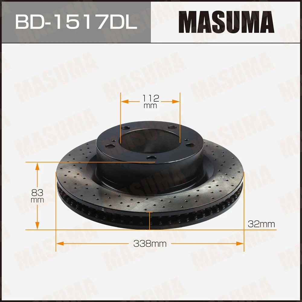 Диск тормозной передний левый перфорированный Masuma BD-1517DL