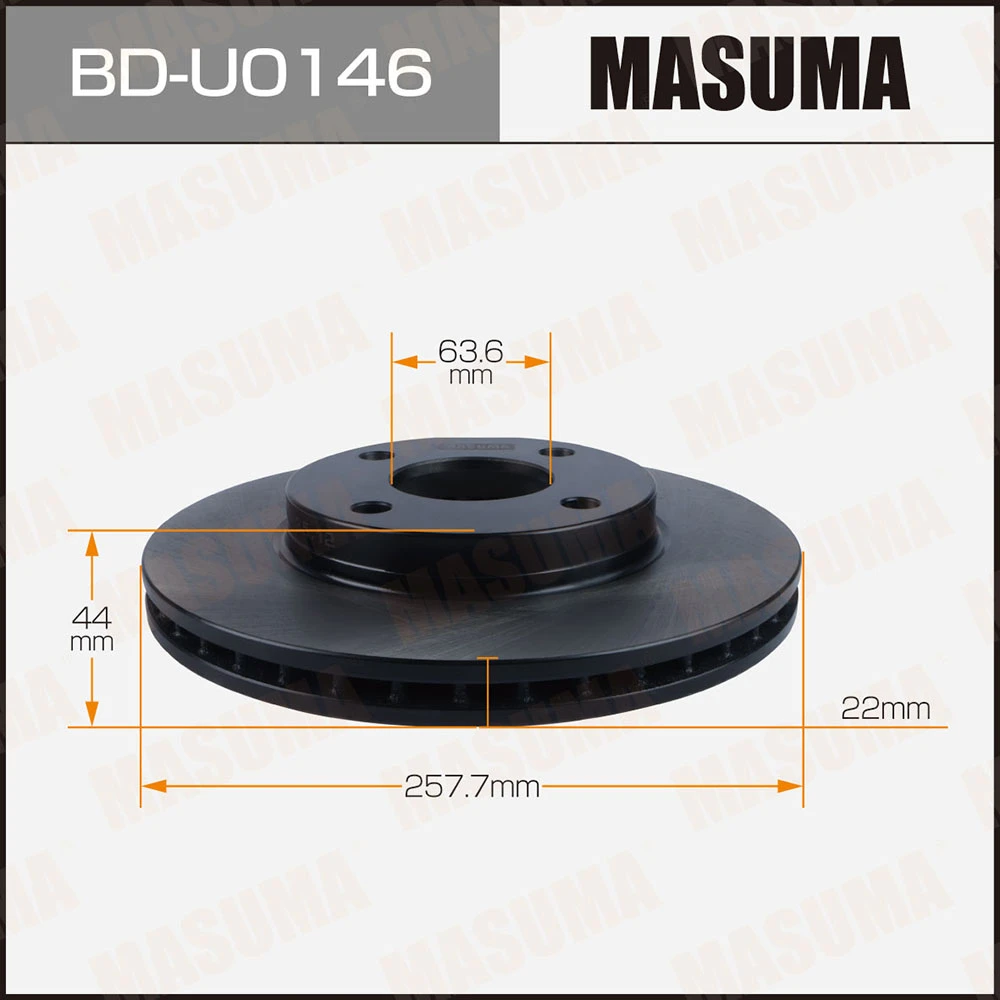 Диск тормозной передний Masuma BD-U0146