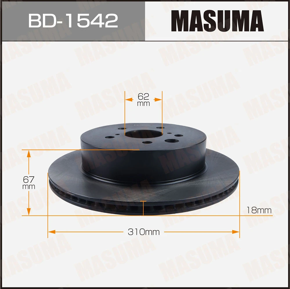 Диск тормозной задний Masuma BD-1542