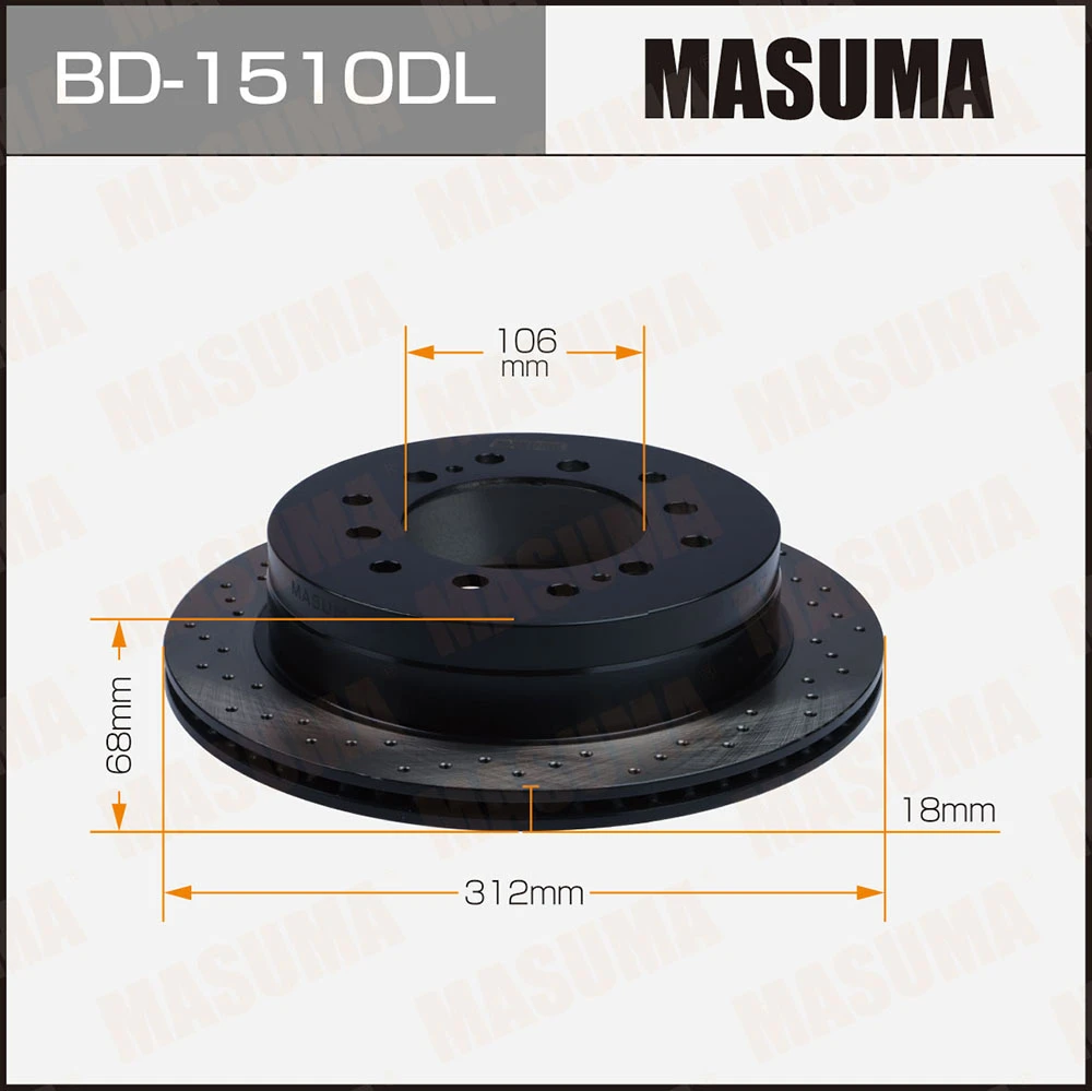 Диск тормозной задний левый перфорированный Masuma BD-1510DL