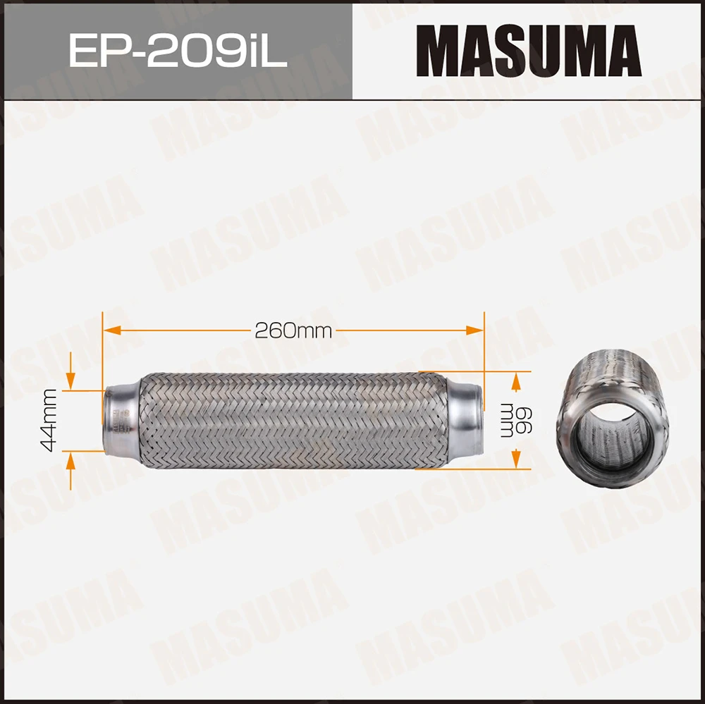 Гофра глушителя усиленная 3-х слойная interlock 44x260 Masuma EP-209iL