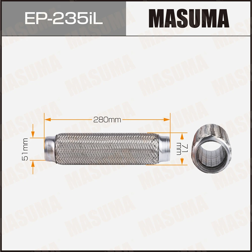 Гофра глушителя усиленная 3-х слойная interlock 51x280 Masuma EP-235iL