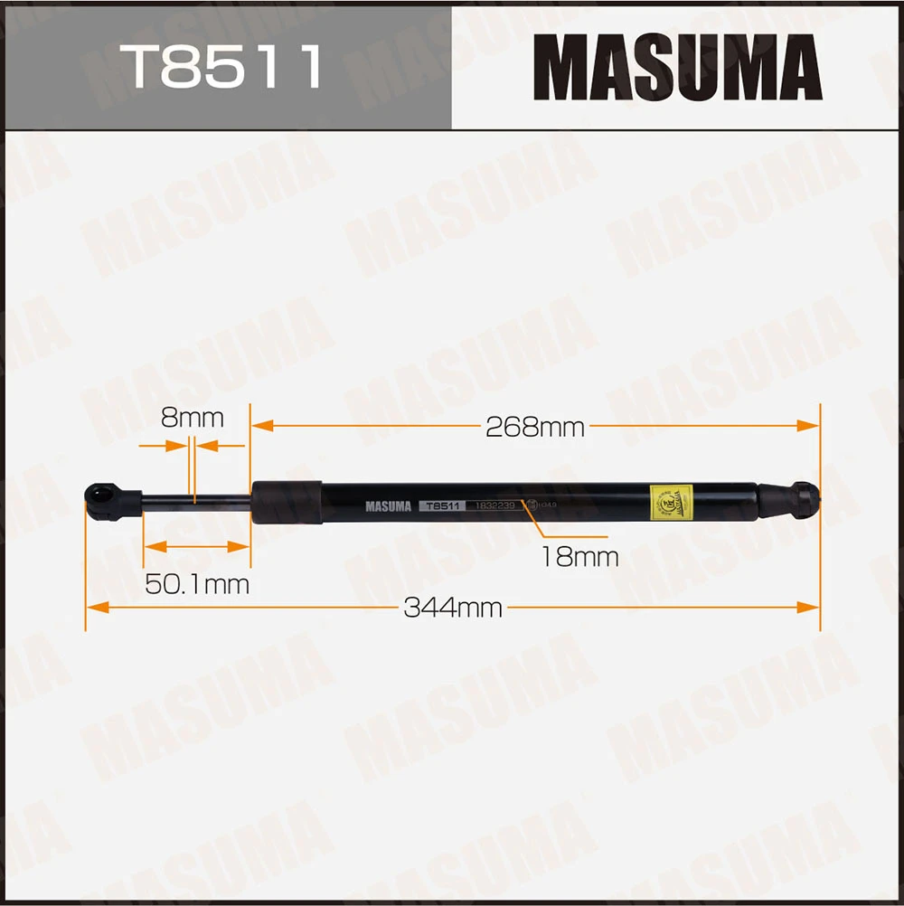 Упор газовый багажника L=344 mm Masuma T8511