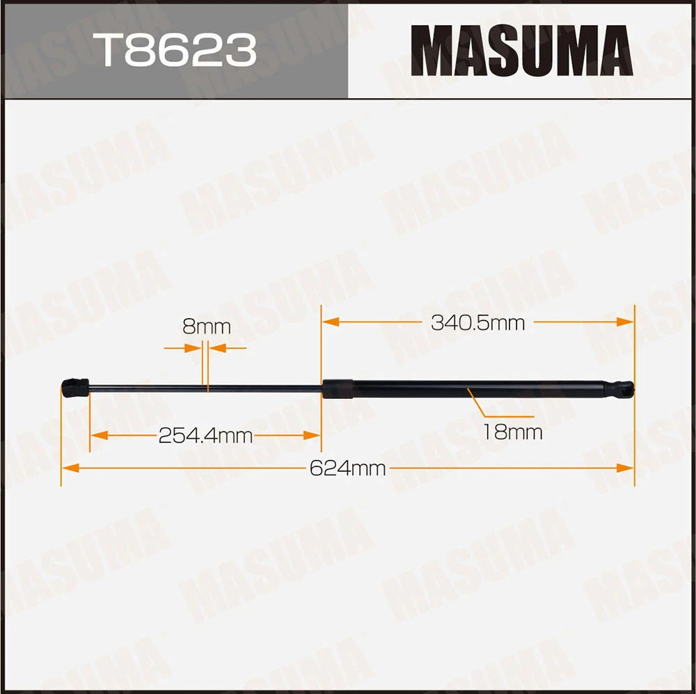 Упор газовый багажника L=624 mm Masuma T8623