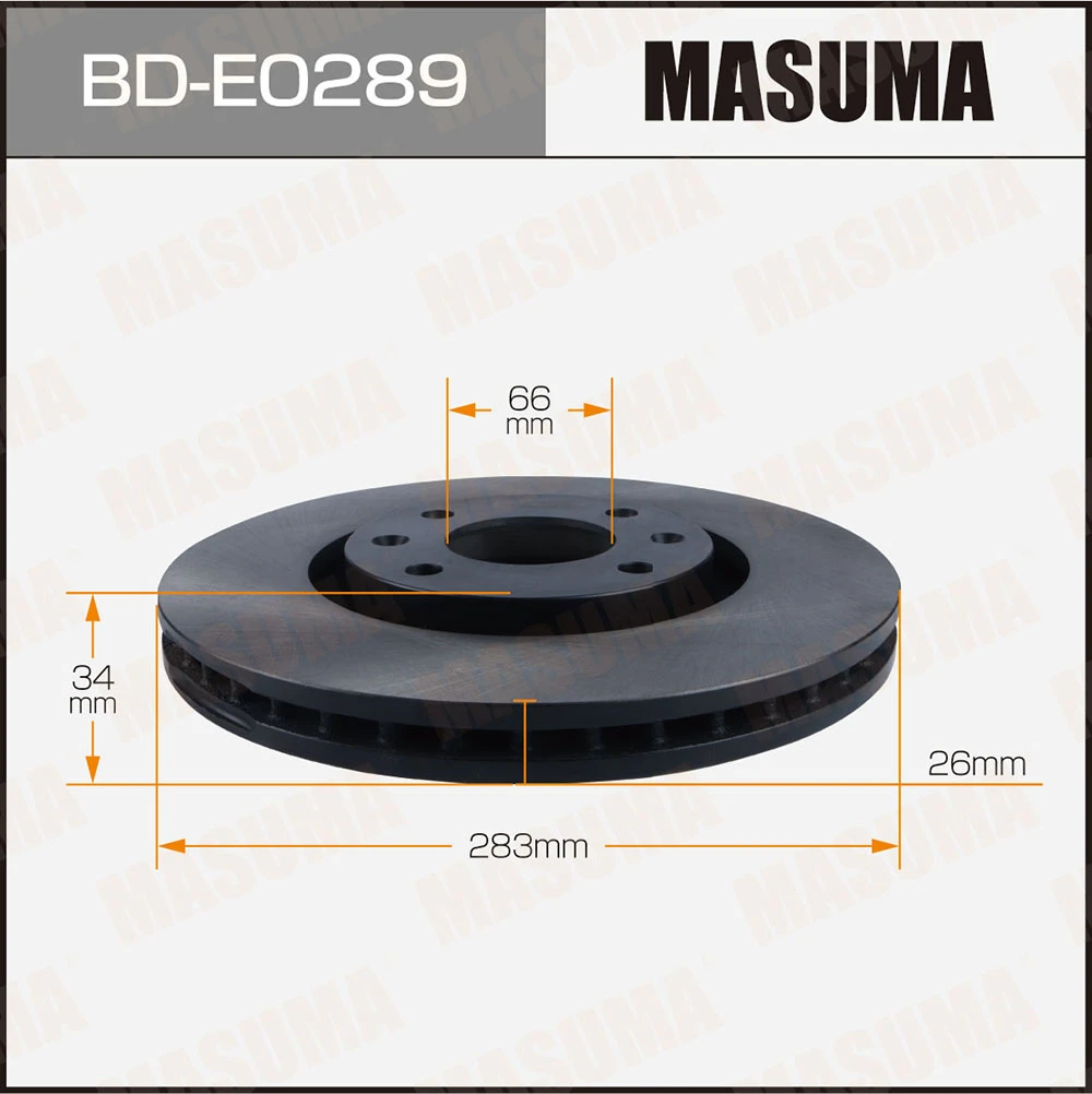 Диск тормозной передний Masuma BD-E0289
