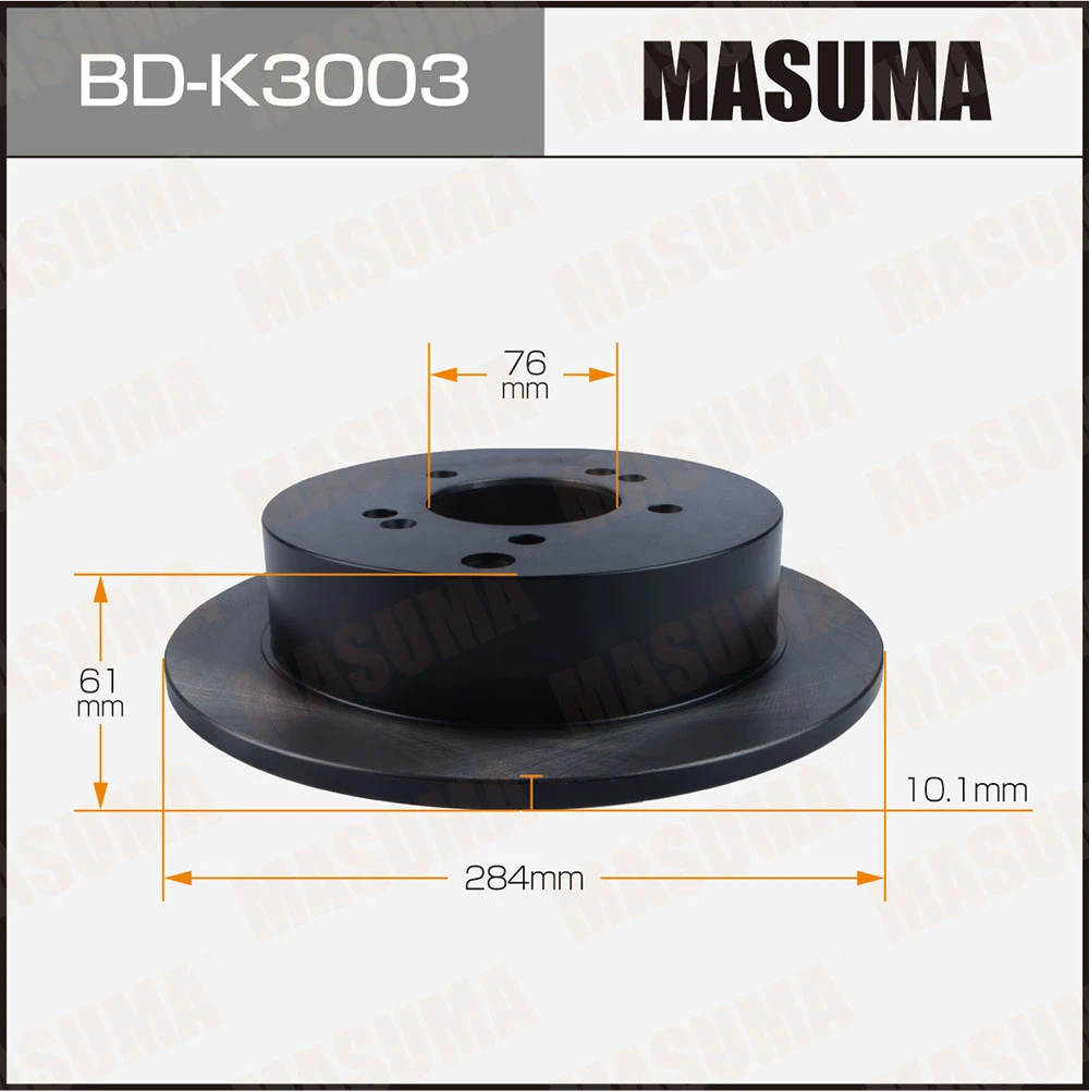 Диск тормозной задний Masuma BD-K3003
