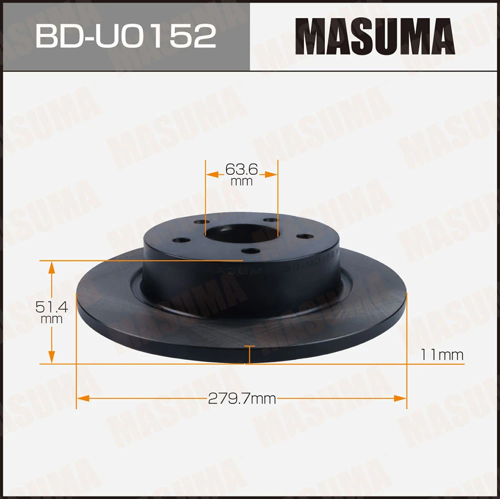 Диск тормозной задний Masuma BD-U0152