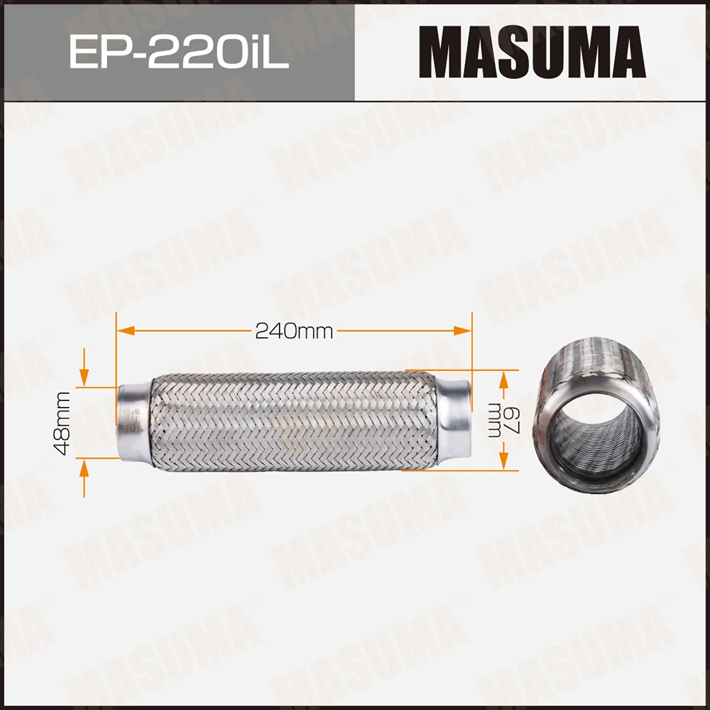 Гофра глушителя усиленная 3-х слойная interlock 48x240 Masuma EP-220iL