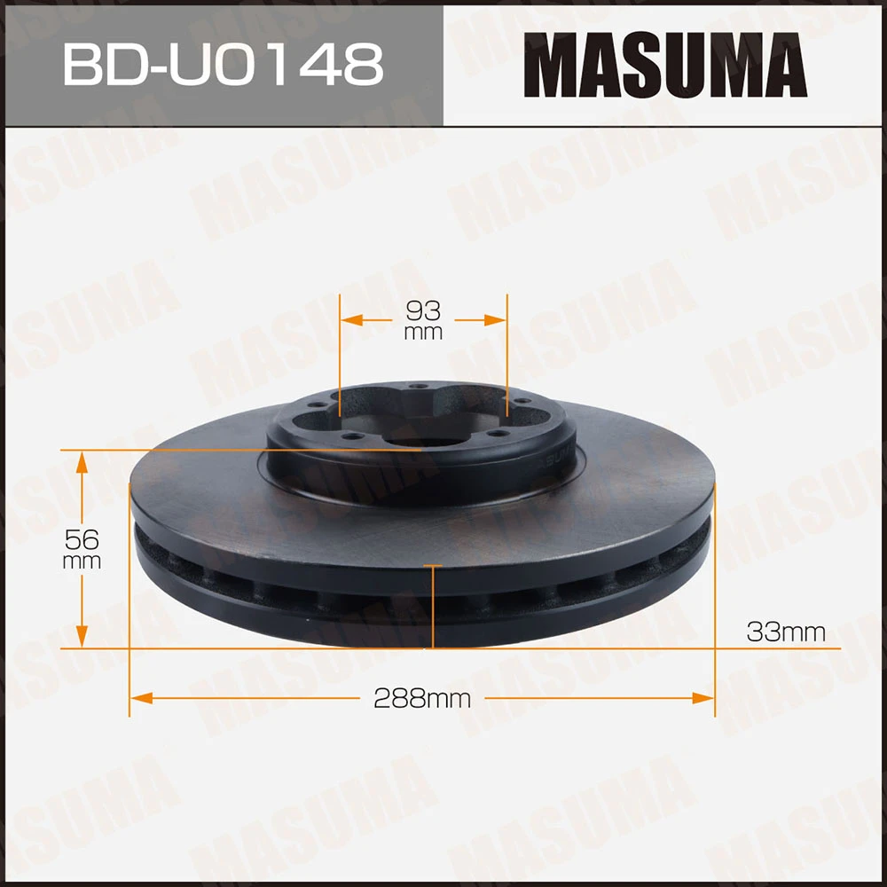 Диск тормозной передний Masuma BD-U0148