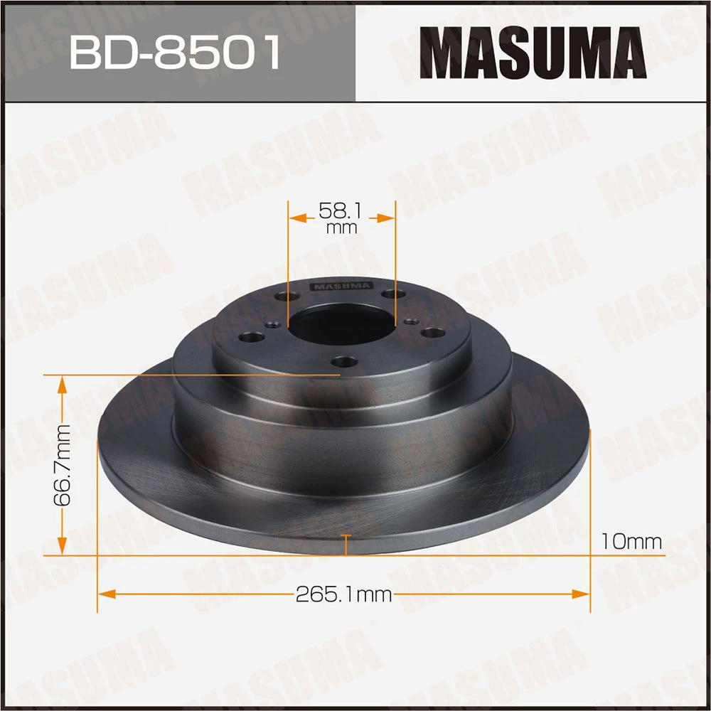 Диск тормозной задний Masuma BD-8501