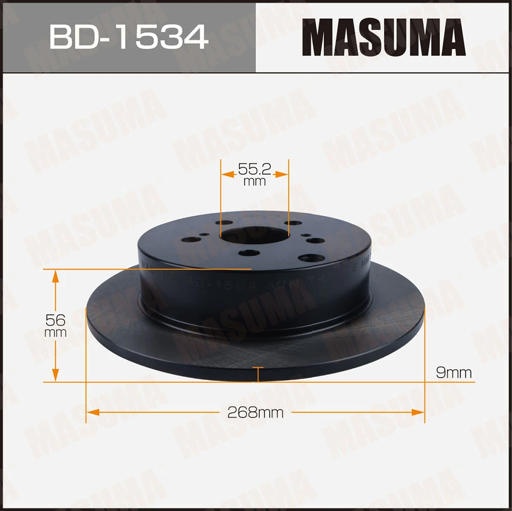 Диск тормозной задний Masuma BD-1534