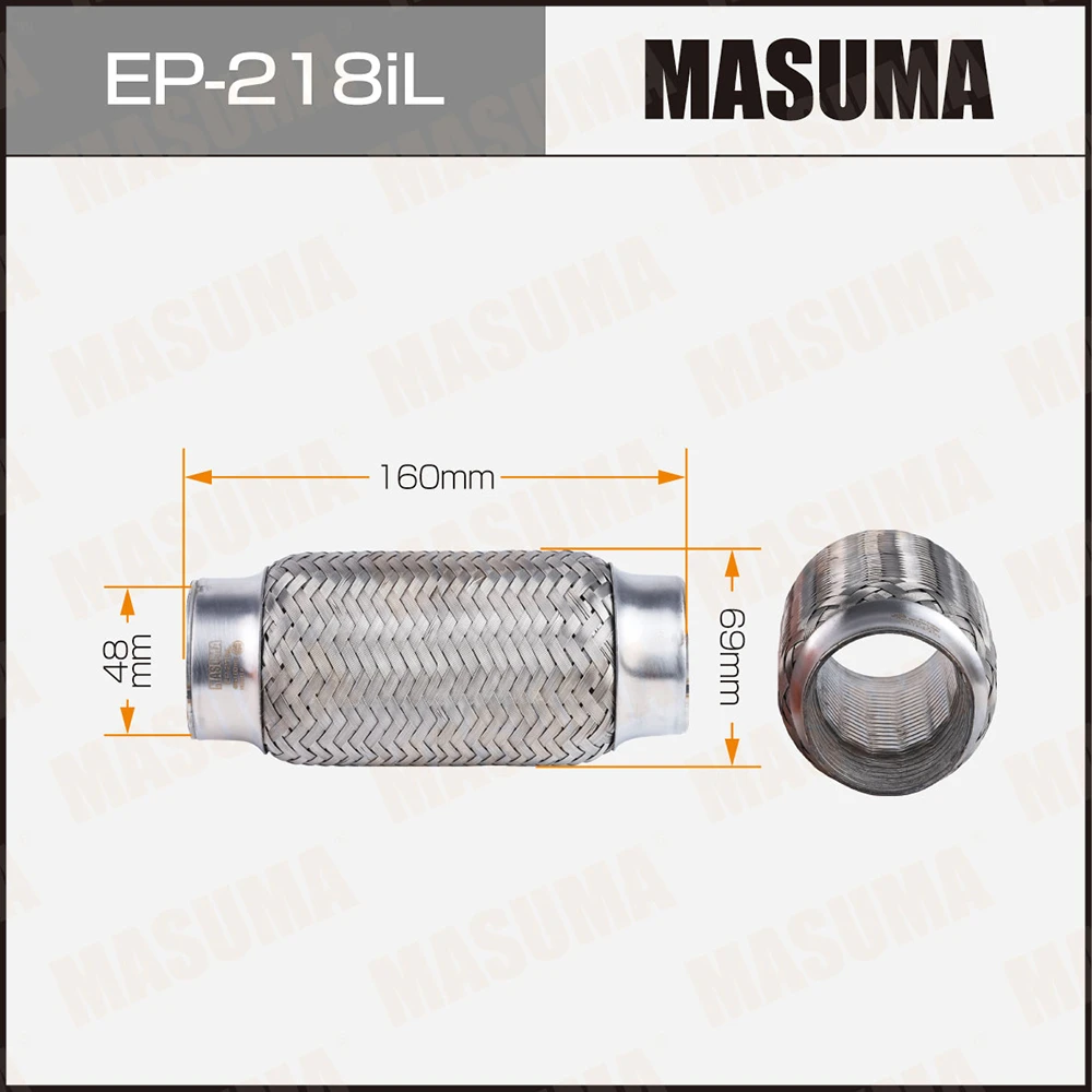 Гофра глушителя усиленная 3-х слойная interlock 48x160 Masuma EP-218iL