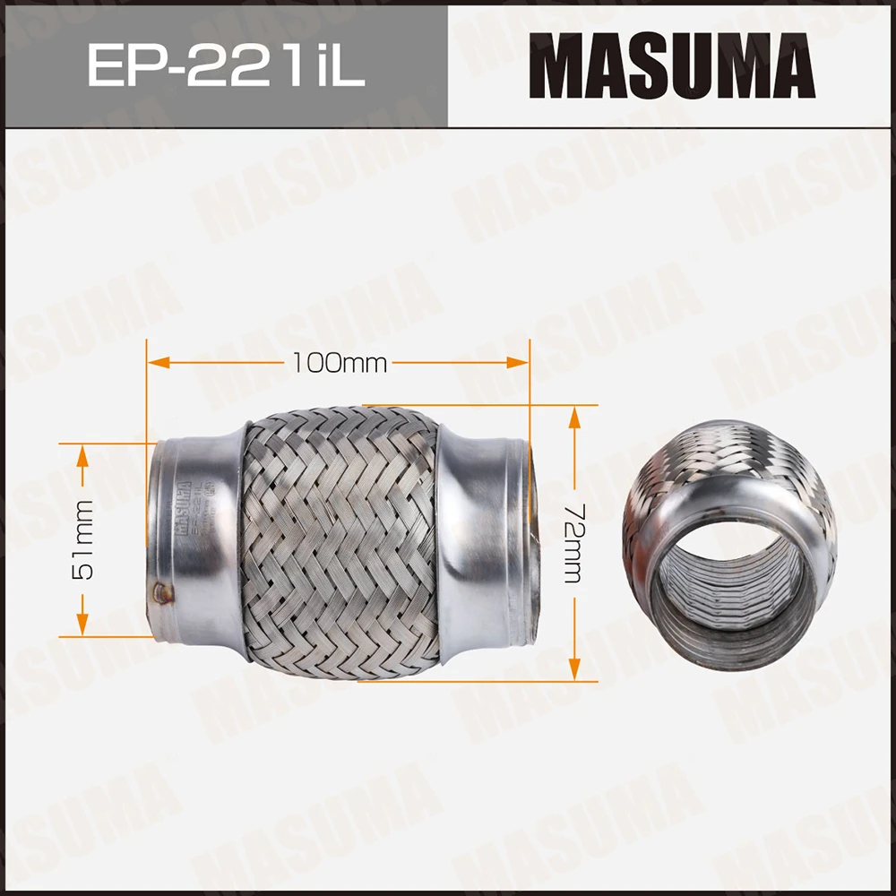 Гофра глушителя усиленная 3-х слойная interlock 51x100 Masuma EP-221iL
