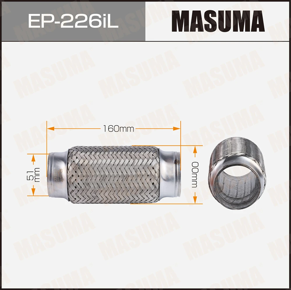 Гофра глушителя усиленная 3-х слойная interlock 51x160 Masuma EP-226iL