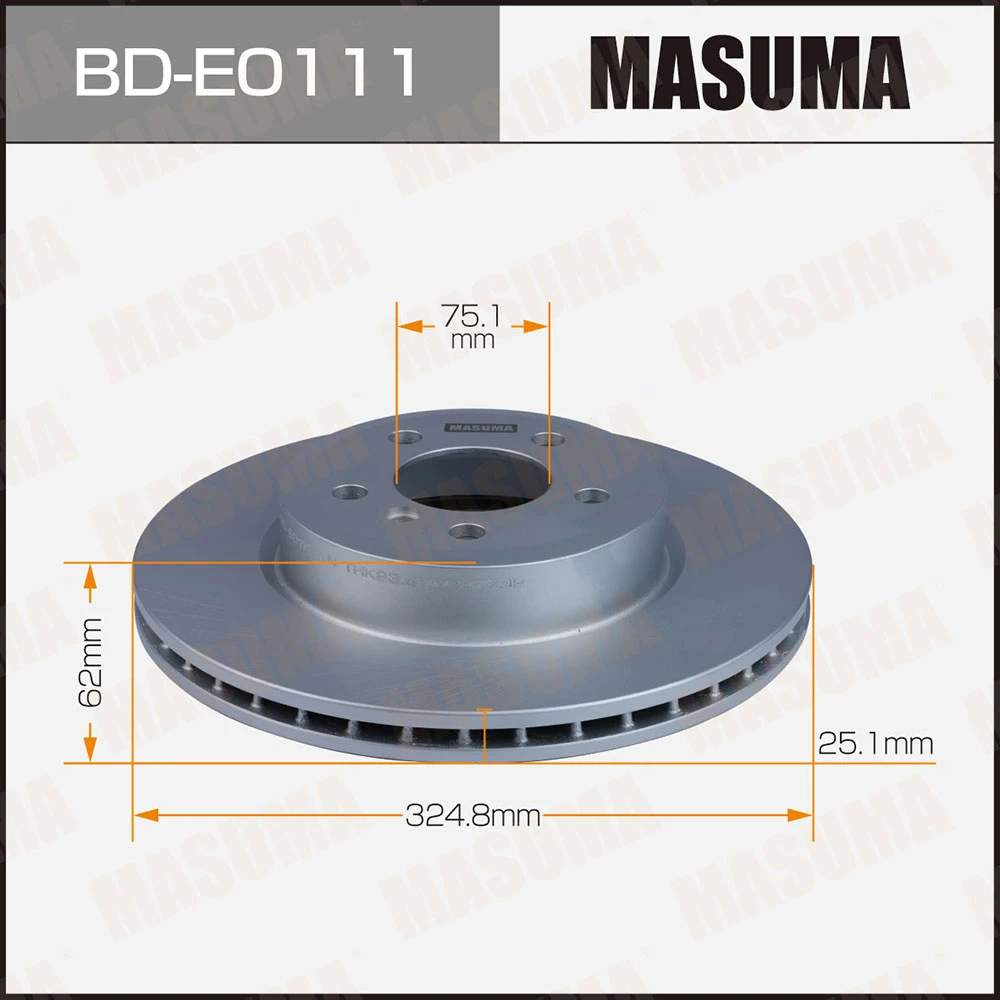 Диск тормозной передний Masuma BD-E0111