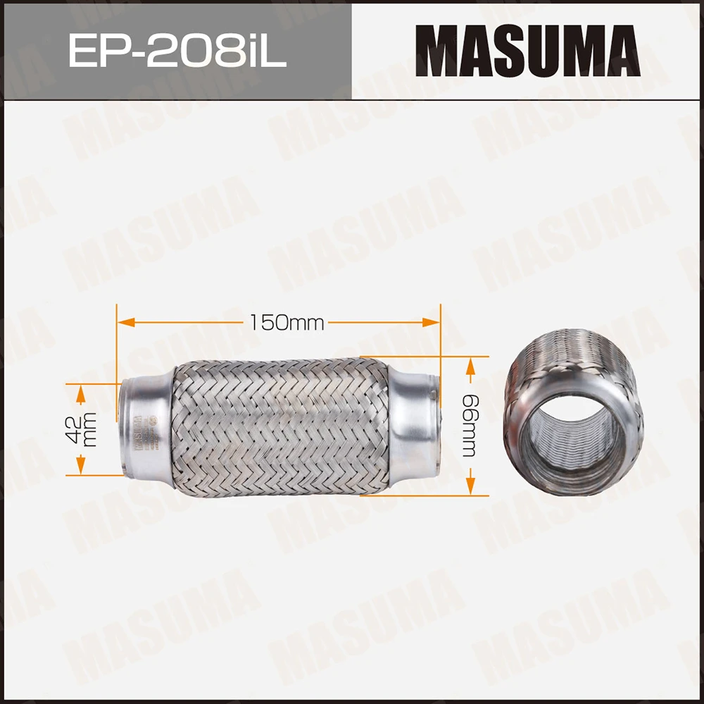 Гофра глушителя усиленная 3-х слойная interlock 42x150 Masuma EP-208iL
