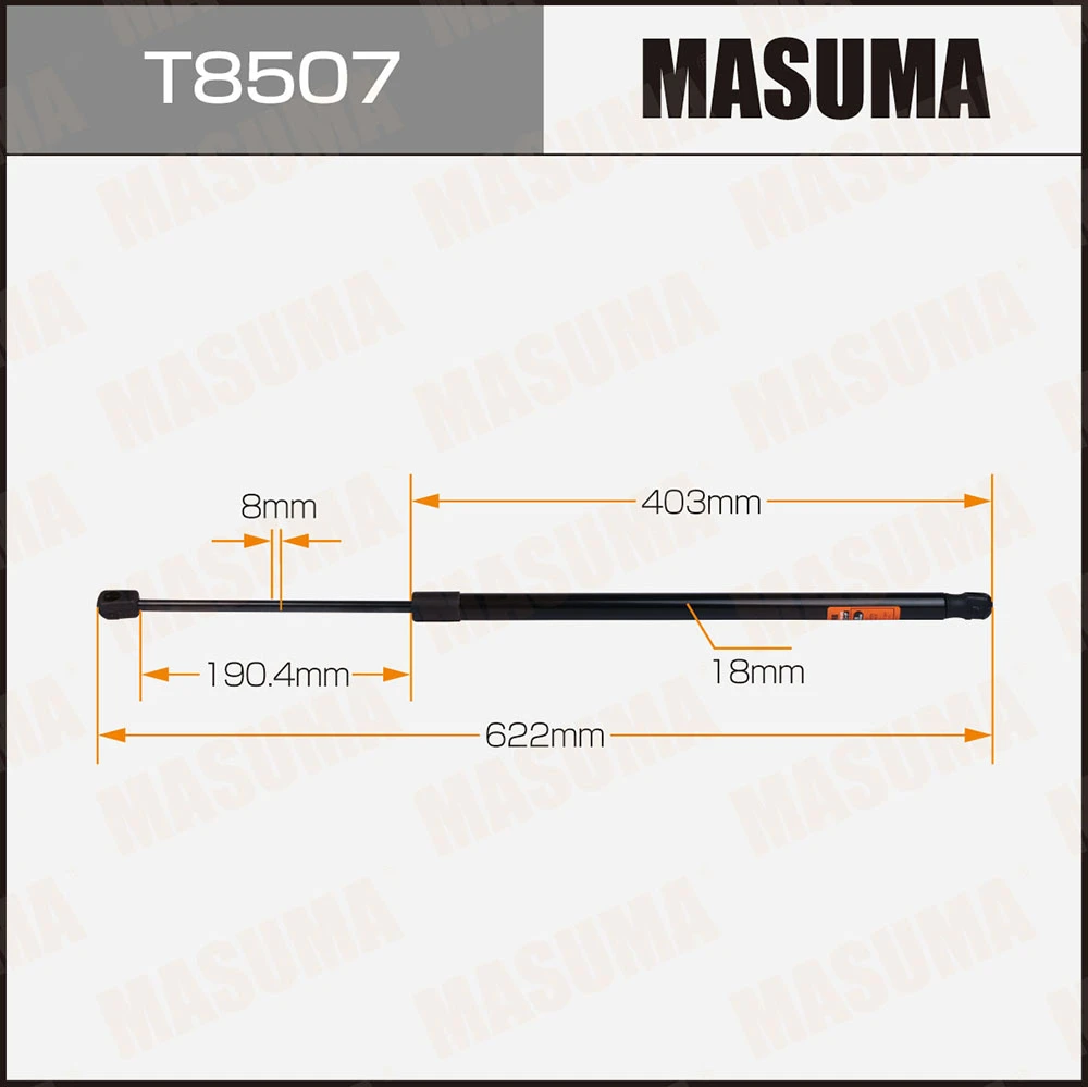 Упор газовый багажника L=622 mm Masuma T8507